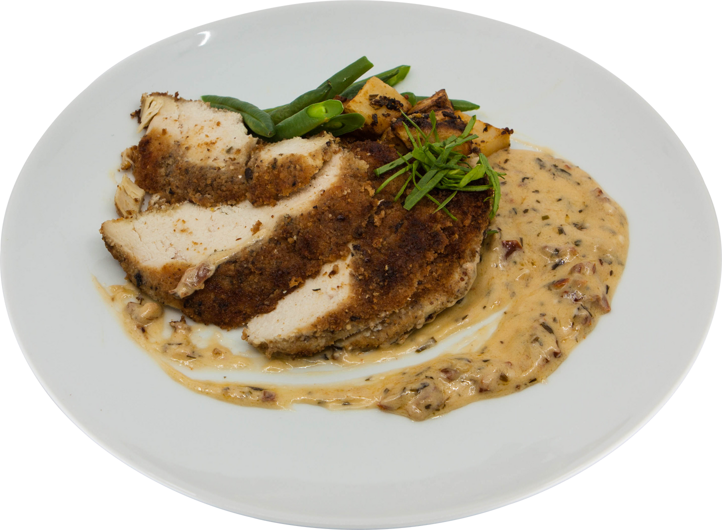 Poulet panné d'olives et parmesan