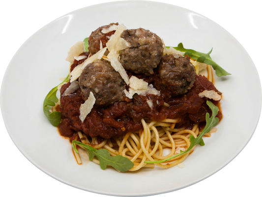 Spagettini et boulettes de viande