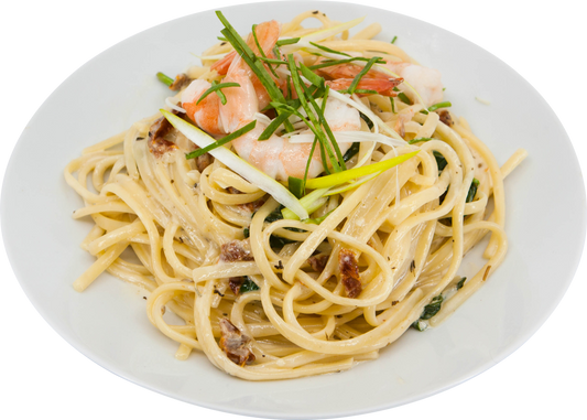 Fettuccine Alfredo aux crevettes toscanes
